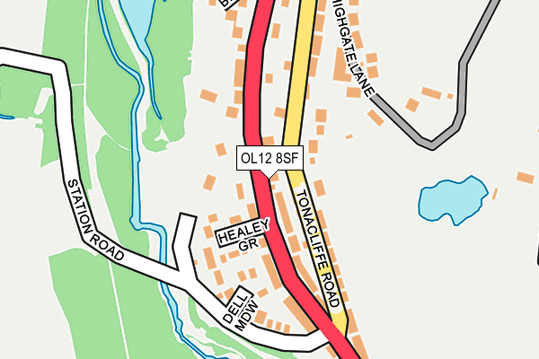 OL12 8SF map - OS OpenMap – Local (Ordnance Survey)