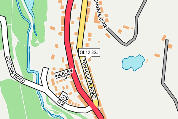 OL12 8SJ map - OS OpenMap – Local (Ordnance Survey)
