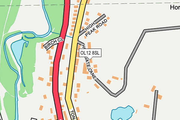 OL12 8SL map - OS OpenMap – Local (Ordnance Survey)