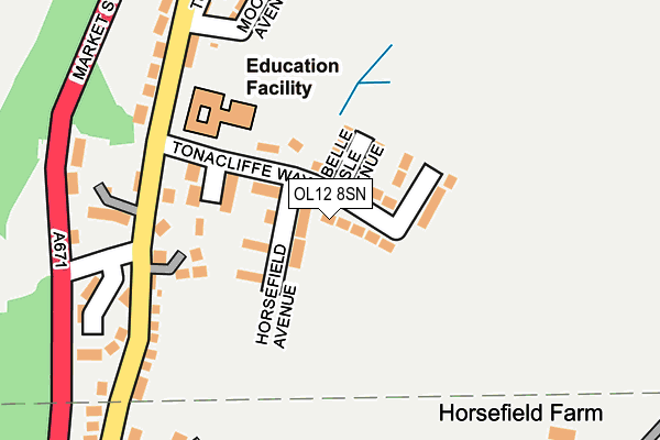 OL12 8SN map - OS OpenMap – Local (Ordnance Survey)