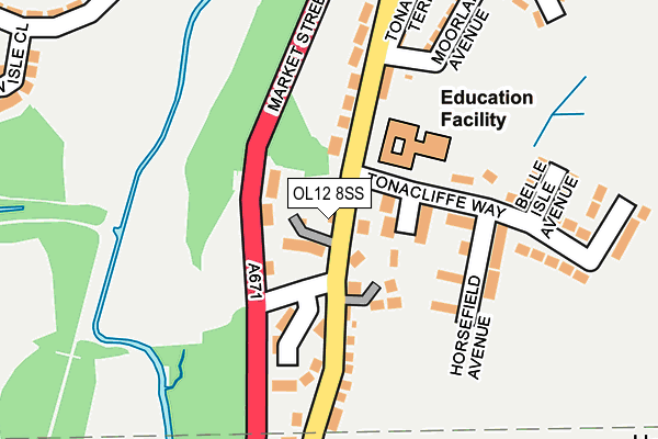OL12 8SS map - OS OpenMap – Local (Ordnance Survey)