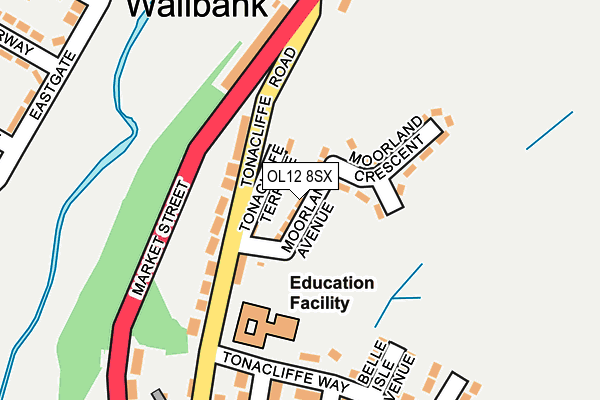 OL12 8SX map - OS OpenMap – Local (Ordnance Survey)