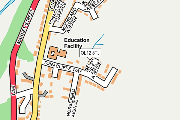 OL12 8TJ map - OS OpenMap – Local (Ordnance Survey)