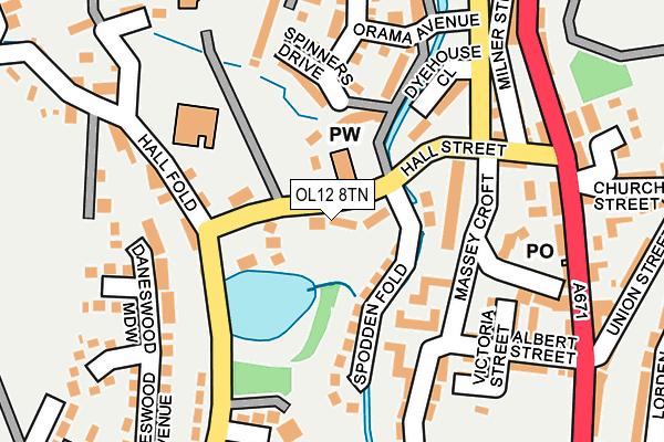 OL12 8TN map - OS OpenMap – Local (Ordnance Survey)