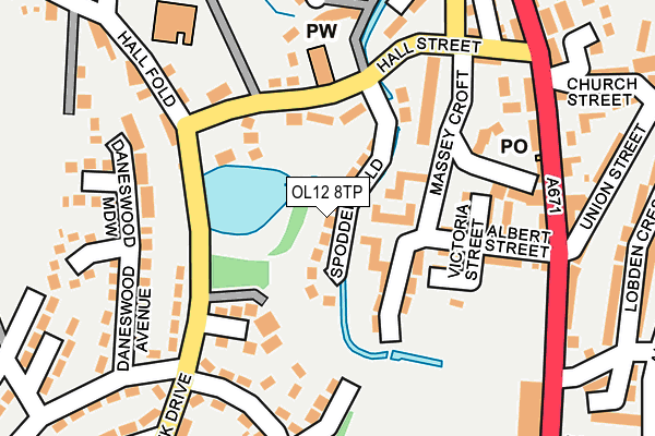 OL12 8TP map - OS OpenMap – Local (Ordnance Survey)