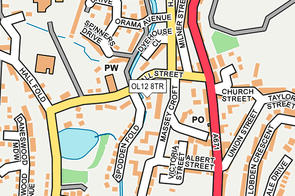 OL12 8TR map - OS OpenMap – Local (Ordnance Survey)