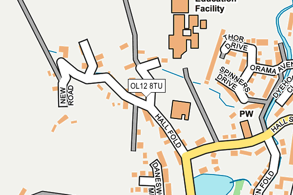 OL12 8TU map - OS OpenMap – Local (Ordnance Survey)