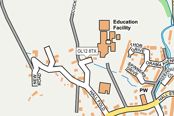 OL12 8TX map - OS OpenMap – Local (Ordnance Survey)