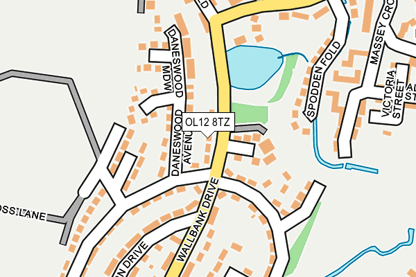 OL12 8TZ map - OS OpenMap – Local (Ordnance Survey)
