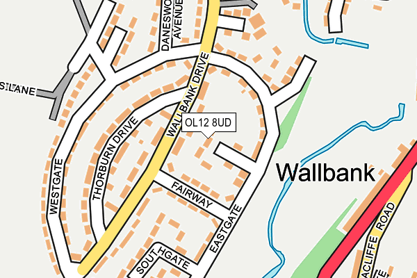 OL12 8UD map - OS OpenMap – Local (Ordnance Survey)