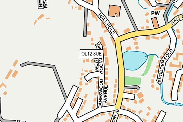 OL12 8UE map - OS OpenMap – Local (Ordnance Survey)