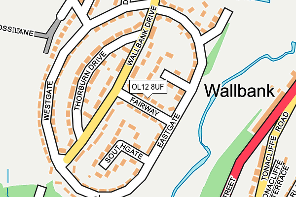 OL12 8UF map - OS OpenMap – Local (Ordnance Survey)