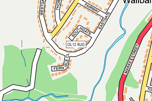 OL12 8UG map - OS OpenMap – Local (Ordnance Survey)