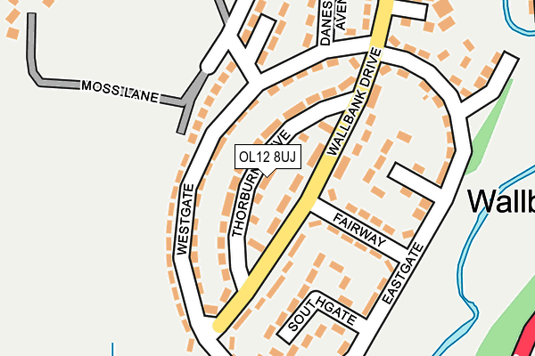 OL12 8UJ map - OS OpenMap – Local (Ordnance Survey)