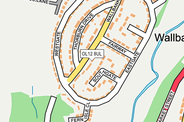 OL12 8UL map - OS OpenMap – Local (Ordnance Survey)