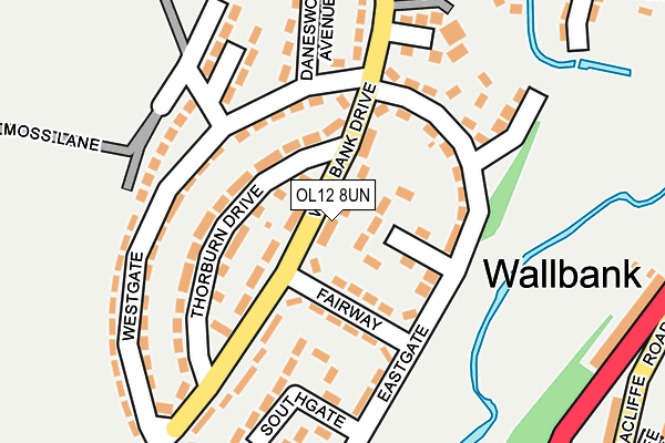 OL12 8UN map - OS OpenMap – Local (Ordnance Survey)