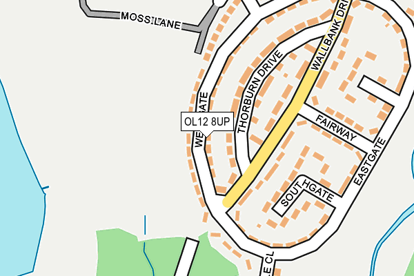 OL12 8UP map - OS OpenMap – Local (Ordnance Survey)