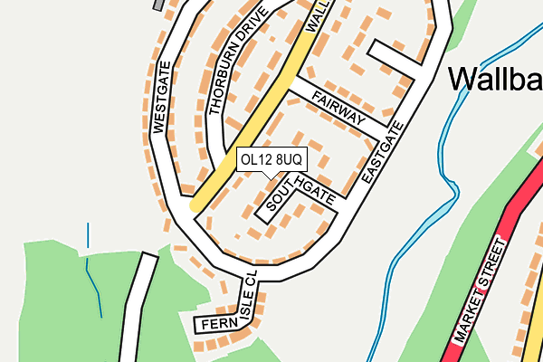 OL12 8UQ map - OS OpenMap – Local (Ordnance Survey)