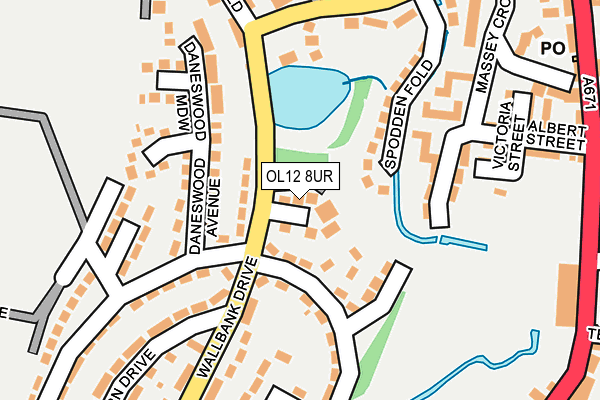 OL12 8UR map - OS OpenMap – Local (Ordnance Survey)