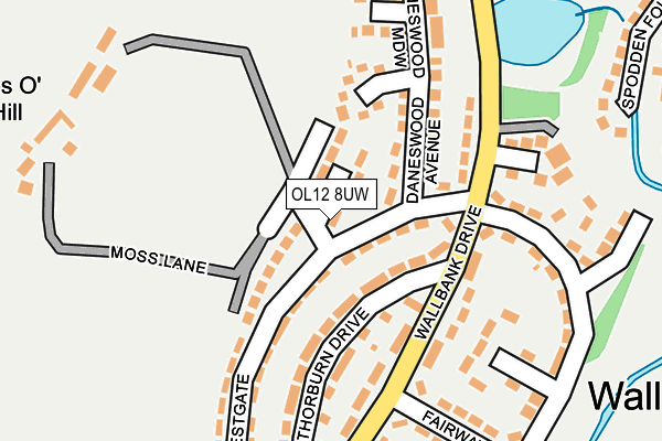 OL12 8UW map - OS OpenMap – Local (Ordnance Survey)