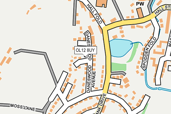 OL12 8UY map - OS OpenMap – Local (Ordnance Survey)