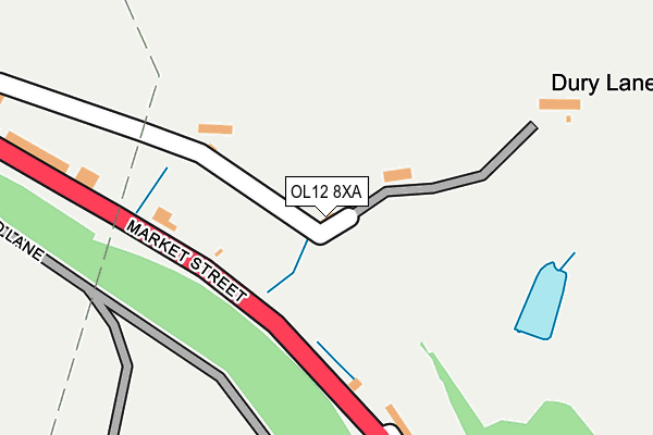 OL12 8XA map - OS OpenMap – Local (Ordnance Survey)