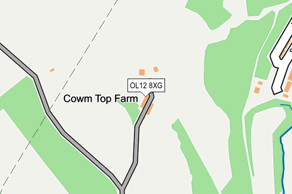 OL12 8XG map - OS OpenMap – Local (Ordnance Survey)