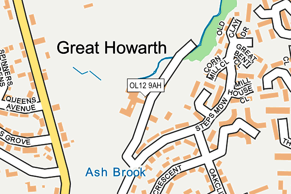 OL12 9AH map - OS OpenMap – Local (Ordnance Survey)