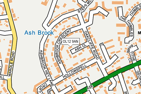 OL12 9AN map - OS OpenMap – Local (Ordnance Survey)