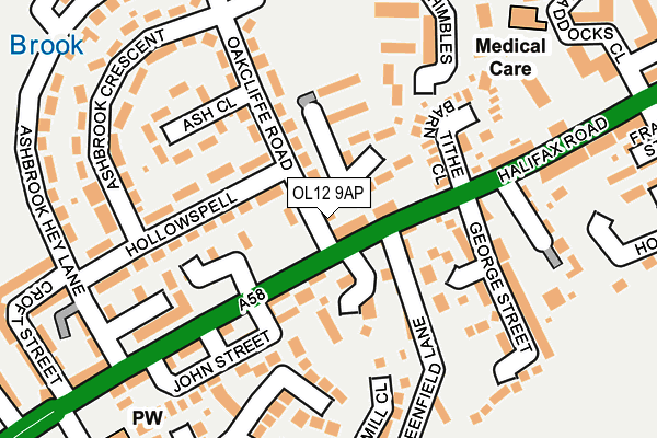 OL12 9AP map - OS OpenMap – Local (Ordnance Survey)