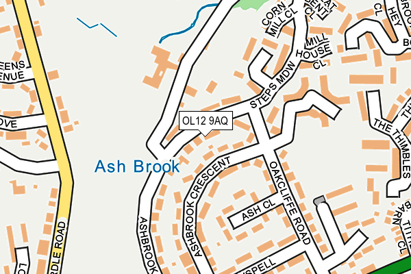 OL12 9AQ map - OS OpenMap – Local (Ordnance Survey)