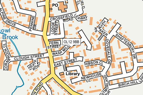 OL12 9BB map - OS OpenMap – Local (Ordnance Survey)