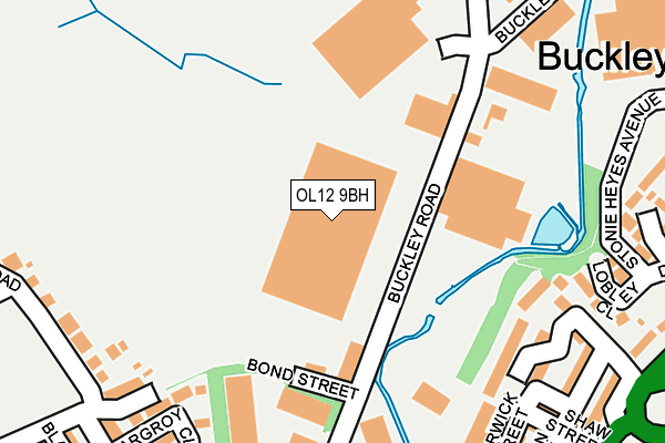 OL12 9BH map - OS OpenMap – Local (Ordnance Survey)