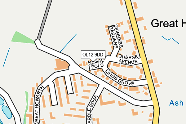 OL12 9DD map - OS OpenMap – Local (Ordnance Survey)