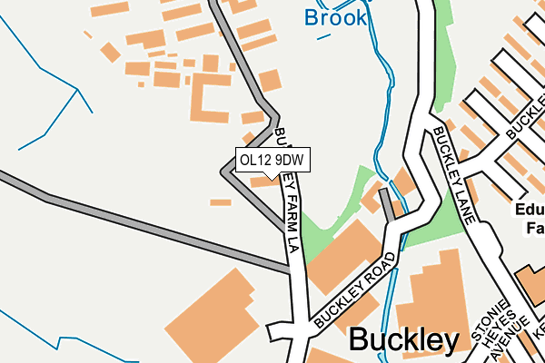 OL12 9DW map - OS OpenMap – Local (Ordnance Survey)