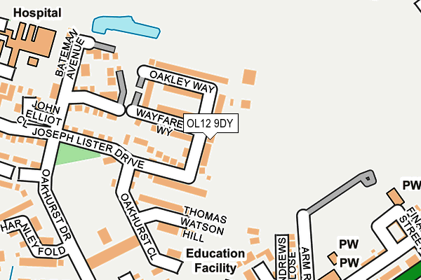 OL12 9DY map - OS OpenMap – Local (Ordnance Survey)