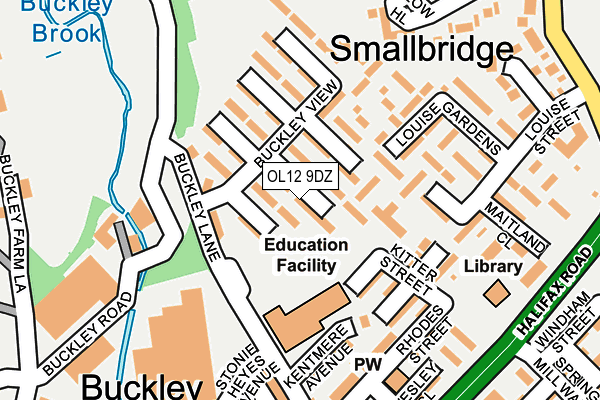 OL12 9DZ map - OS OpenMap – Local (Ordnance Survey)