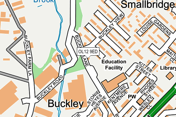 OL12 9ED map - OS OpenMap – Local (Ordnance Survey)