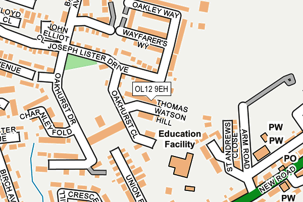 OL12 9EH map - OS OpenMap – Local (Ordnance Survey)