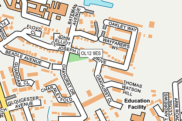 OL12 9ES map - OS OpenMap – Local (Ordnance Survey)