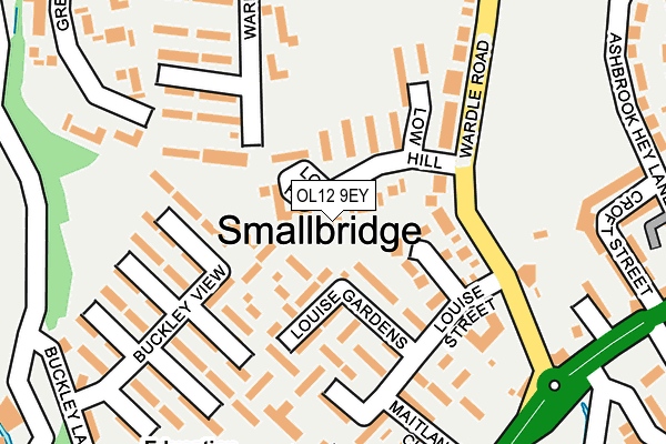 OL12 9EY map - OS OpenMap – Local (Ordnance Survey)