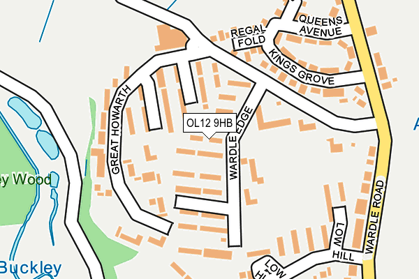 OL12 9HB map - OS OpenMap – Local (Ordnance Survey)