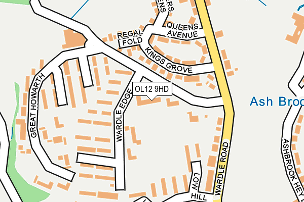 OL12 9HD map - OS OpenMap – Local (Ordnance Survey)