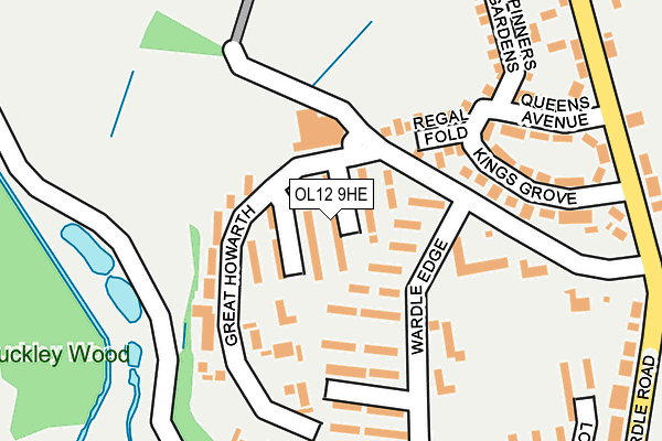 OL12 9HE map - OS OpenMap – Local (Ordnance Survey)