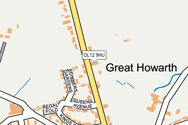 OL12 9HU map - OS OpenMap – Local (Ordnance Survey)