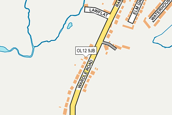 OL12 9JB map - OS OpenMap – Local (Ordnance Survey)
