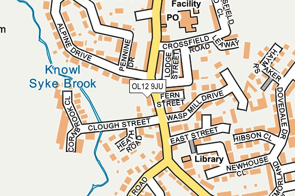 OL12 9JU map - OS OpenMap – Local (Ordnance Survey)