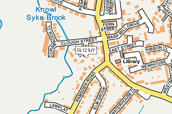 OL12 9JY map - OS OpenMap – Local (Ordnance Survey)