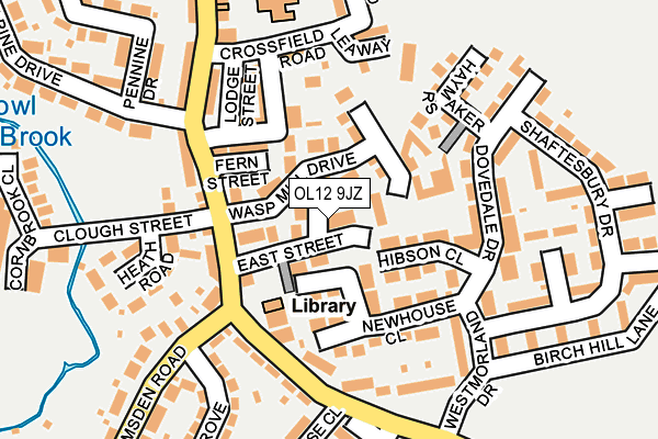 OL12 9JZ map - OS OpenMap – Local (Ordnance Survey)