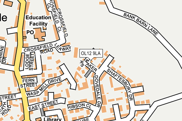 OL12 9LA map - OS OpenMap – Local (Ordnance Survey)